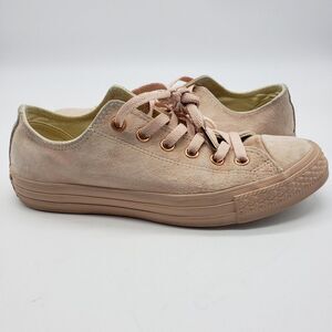 Converse All Star Shoes Womens Size 8 Pink Suede Low Top Lace Up Classic 15841C